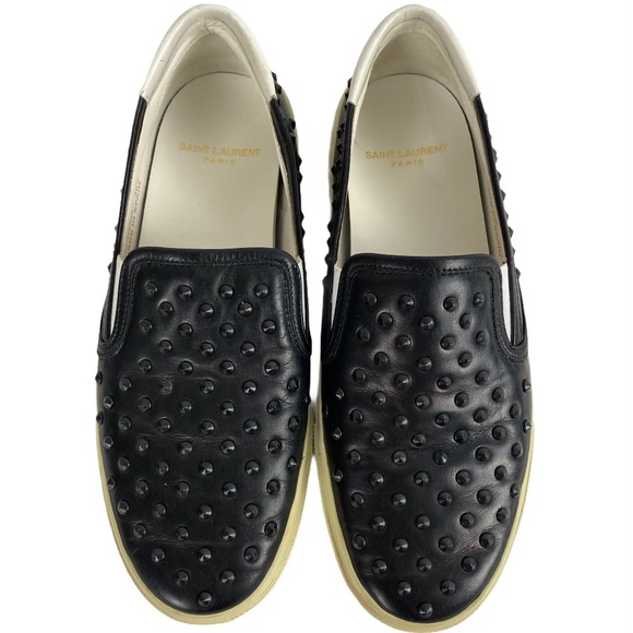 Saint Laurent Napa Studded Skate Shoe, Noir - Picture 2 of 13
